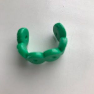 3 pack green handmade poly bead rings